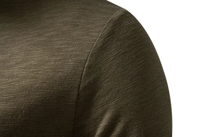 Men's Autumn T-Shirts Casual O Neck Long Sleeve Top Tees Fashion Button Henry Collar Daily Solid Color Tee Hip Hop Streetwears