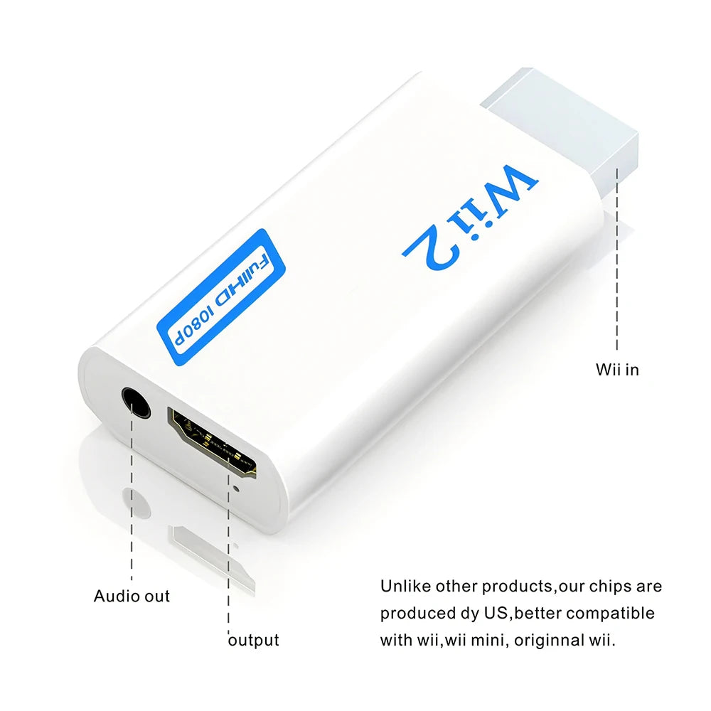 for Wii To HDMI-compatible Adapter Converter 3.5mm Audio For PC HDTV Monitor 1080P 720P Converter Adapter